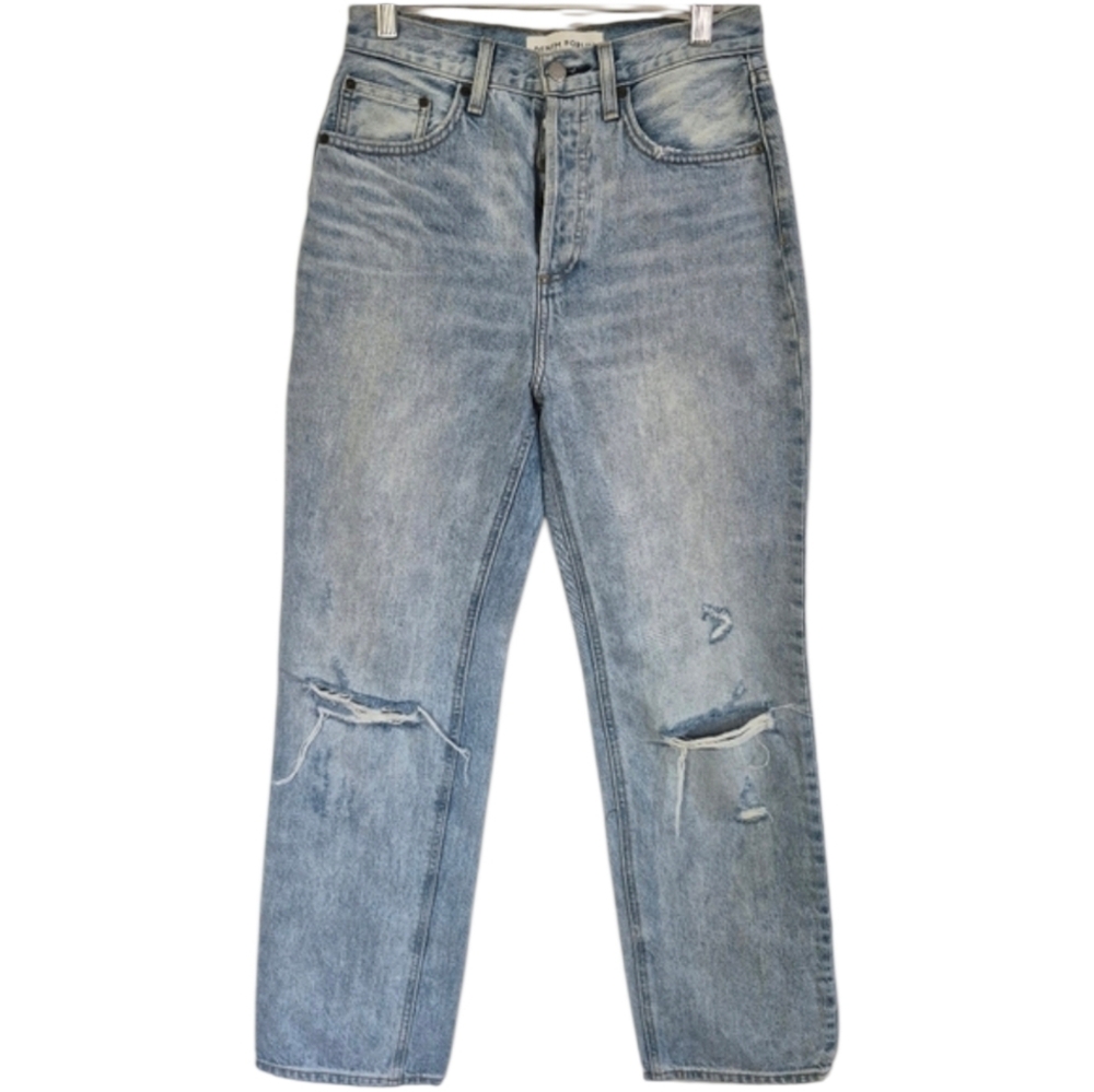 Denim Forum Aritzia The Joni High Rise Loose Distressed Denim Jeans Size 25x29